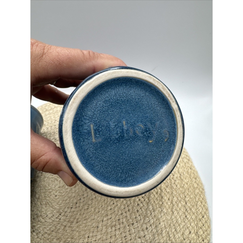 Libbey Tiki Mugs Moai Easter Island Face Blue 7" Vtg Cups Cocktail Barware Set 2 - Picture 5 of 7